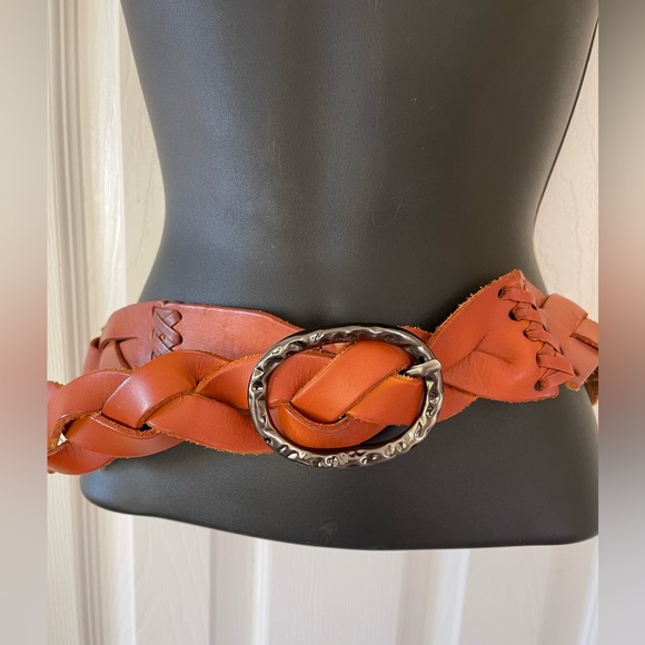 Genuine Leather Brown, Boho braided Belt Medium - Picture 1 of 4